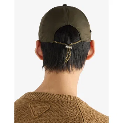 Prada Mens Green Speedrock Re-nylon Baseball Cap In Gray