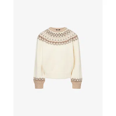 Paige Womens Ivory Multi Misha Fair Isle Knitted Jumper In Brown