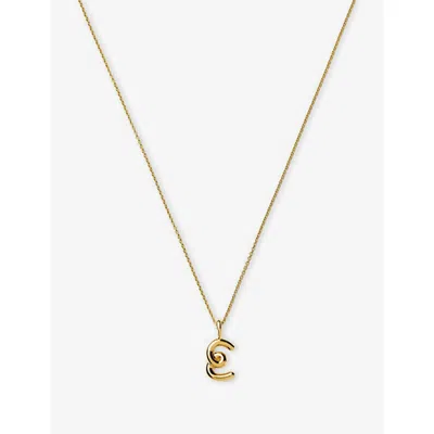 Missoma Womens Gold E Curly Molten Mini Initial 18ct Yellow-gold Vermeil Necklace In Gold