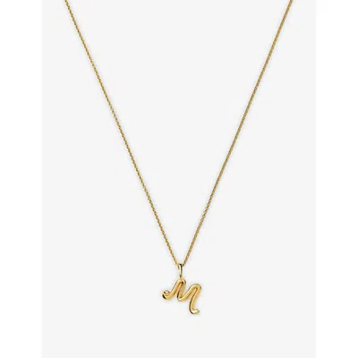 Missoma Womens Gold M Curly Molten Mini Initial 18ct Yellow-gold Vermeil Necklace In Gold