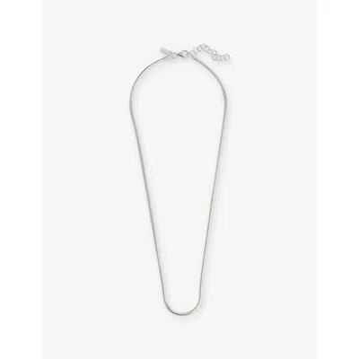 Commonlines Mens Snake Sterling-silver Necklace In Gray