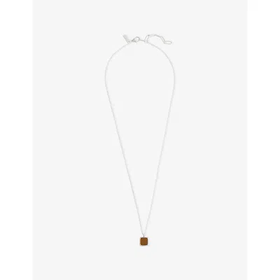 Commonlines Mens Tiger Eye Sterling-silver Necklace In Silver