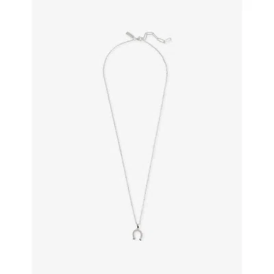 Commonlines Mens Horse Shoe  Sterling-silver Necklace In Gray