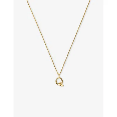 Missoma Womens Gold Q Curly Molten Mini Initial 18ct Yellow-gold Vermeil Necklace In Gold