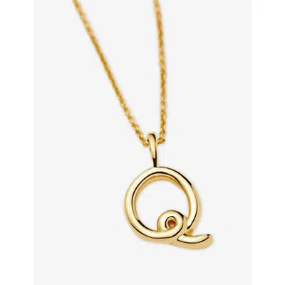 Missoma Womens Gold Q Curly Molten Mini Initial 18ct Yellow-gold Vermeil Necklace In Gold