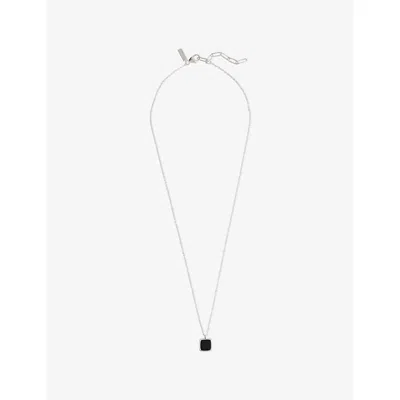 Commonlines Mens Onyx Sterling-silver Necklace In White