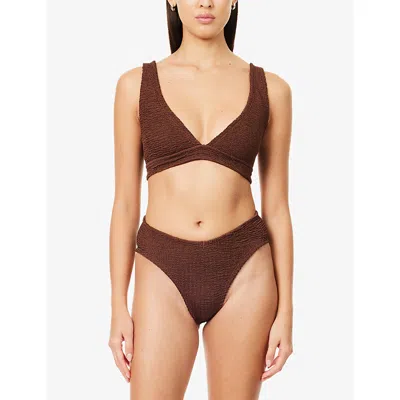 Hunza G Womens Metallic Chocolate Angel Bikini Set In Multi