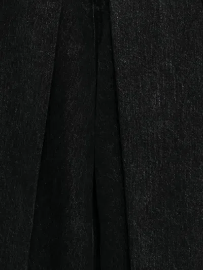 Songzio Wide Wrap Crop Jeans In Black