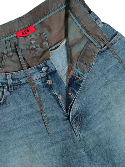 424 Double Big Daddy Shorts In Blue