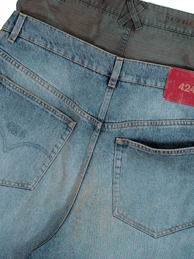 424 Double Big Daddy Shorts In Blue