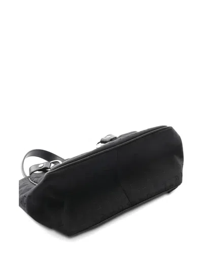 Pre-owned Bvlgari 2000s Logomania Zip-top Tote Bag In Black