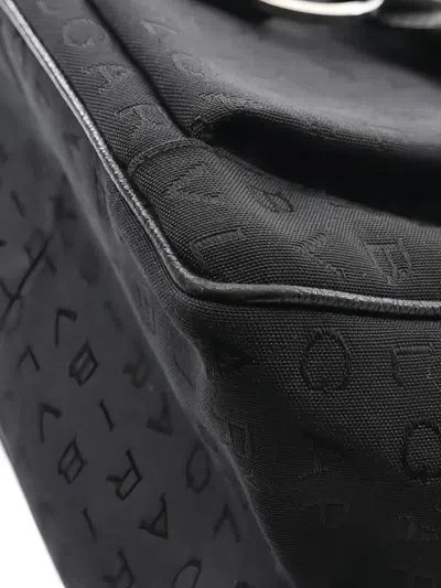 Pre-owned Bvlgari 2000s Logomania Zip-top Tote Bag In Black