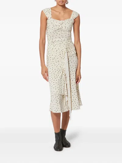 Isabel Marant Ruched Polka-dot Top In Multi