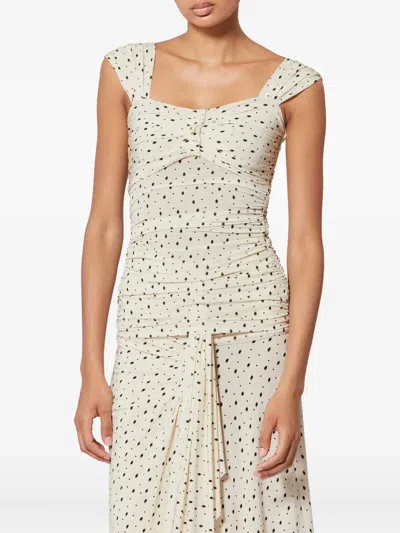 Isabel Marant Ruched Polka-dot Top In Multi