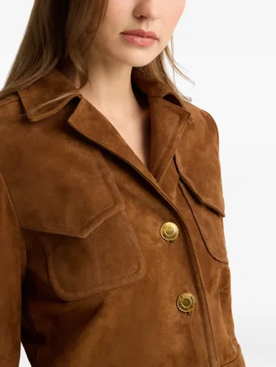 St John St. John Authentic Suede Jacket In Brown