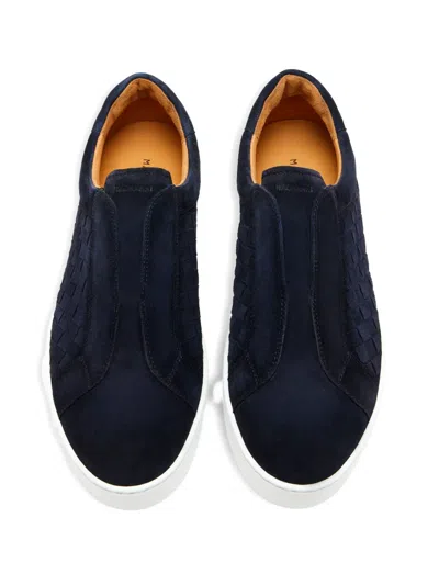 Magnanni Woven Suede Sneakers In Blue