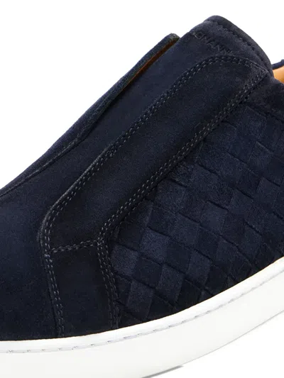Magnanni Woven Suede Sneakers In Blue