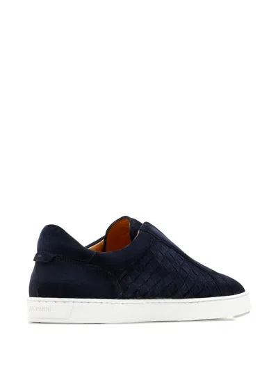 Magnanni Woven Suede Sneakers In Blue