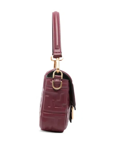 Fendi Women Baguette Leather Crossbody Bag In Red