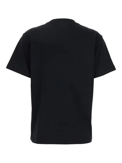 Ami Alexandre Mattiussi Ami Paris Men Black T-shirt With Ami De Coeur Embroidery On The Front In Cotton Man