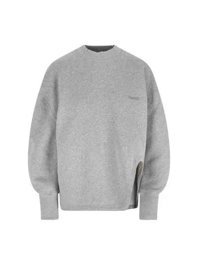 Attico Round Neck Sweatshirt In Gray