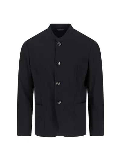 Giorgio Armani Virgin Wool Blazer In Black