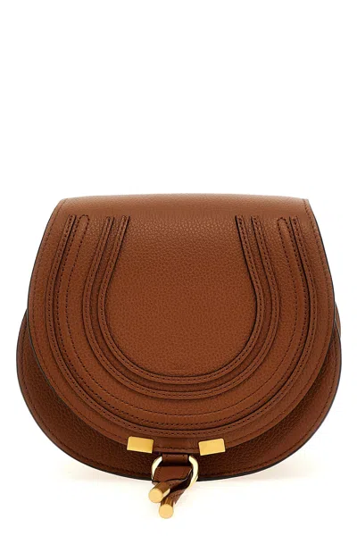 Chloé Saddle Marcie Small Crossbody Bag In Brown