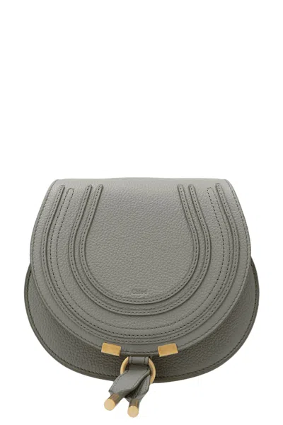Chloé 'saddle Marcie' Small Crossbody Bag In Gray