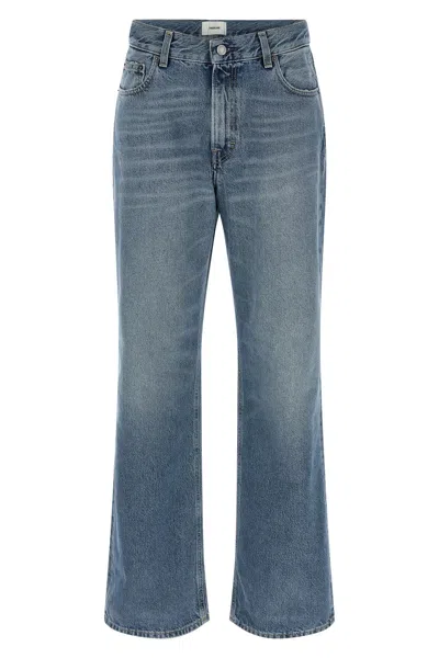 Haikure Korea Nordic Straight Leg Jeans Trousers In Blue