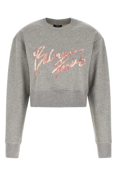 Balmain ' Paris' Sweatshirt In Gray