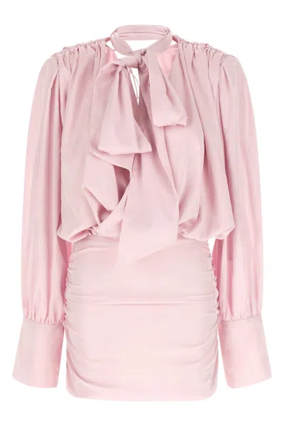 Rotate Birger Christensen Ls Mini Dress Dress In Pink