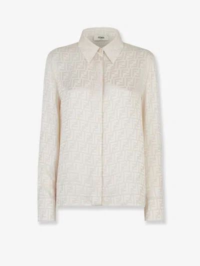 Fendi Ff Silk Oversized Shirt Clothing In Multi