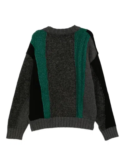 Songzio Contrast-colour Jumper In Gray