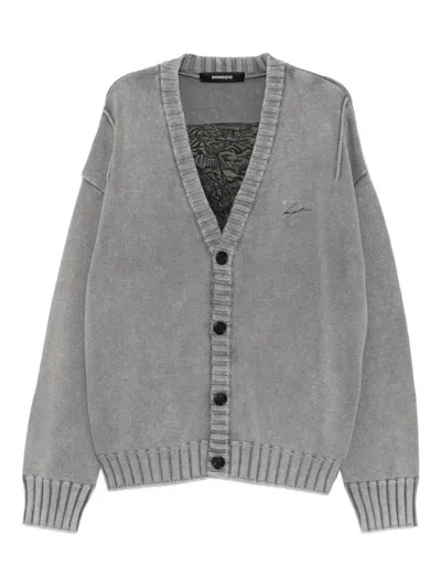 Songzio Angel Embroidered Cardigan In Gray