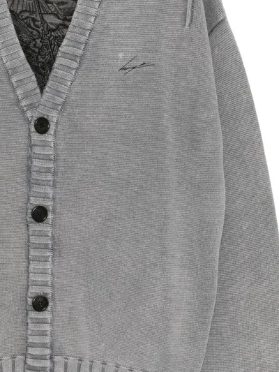 Songzio Angel Embroidered Cardigan In Gray