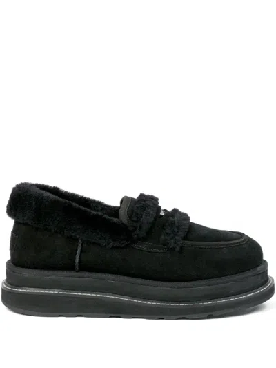 Sacai X Ugg Black Loafers In Black