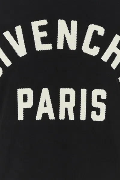 Givenchy Men Black Crewneck T-shirt With Maxi Logo Lettering On The Front In Cotton Man In Black
