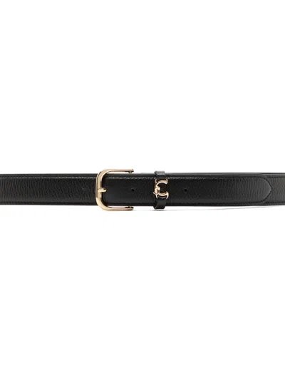 Coccinelle Buckle-fastening Belt In Black