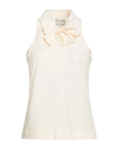 Alessia Santi Woman Top Cream Size 3 Cotton, Modal In White
