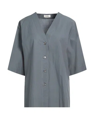 Ottod'ame Woman Shirt Grey Size 8 Cotton In Gray