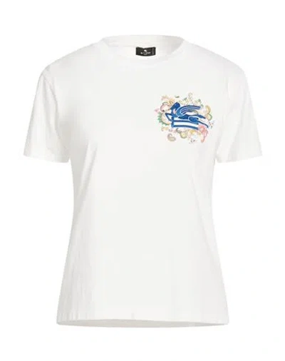 Etro Woman T-shirt White Size L Cotton In White