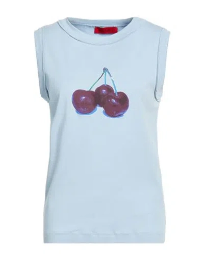 Max & Co . Woman Top Sky Blue Size Xl Cotton In Blue