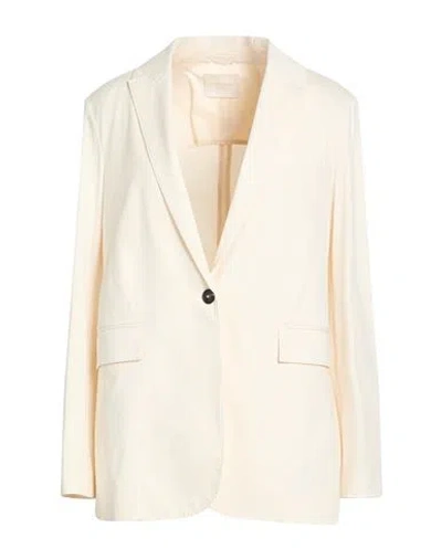 Circolo 1901 Woman Blazer Ivory Size 10 Cotton, Elastane In White