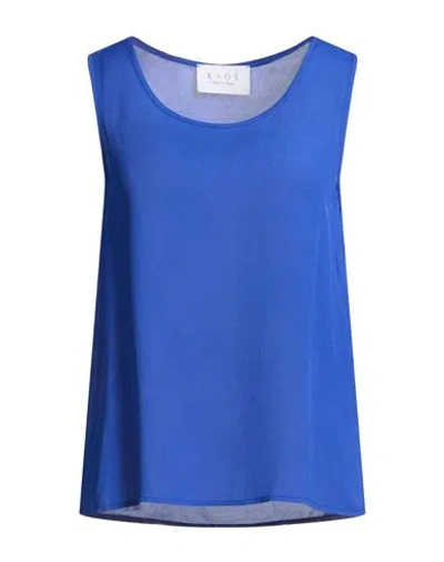 Kaos Woman Top Bright Blue Size 10 Viscose In Blue
