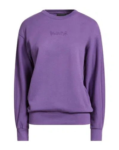 Disclaimer Woman Sweatshirt Purple Size S Cotton In Purple
