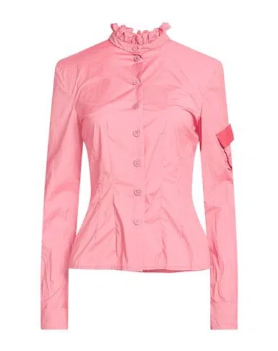 Philosophy Di Lorenzo Serafini Woman Shirt Salmon Pink Size 8 Polyester, Polyamide, Elastane In Pink
