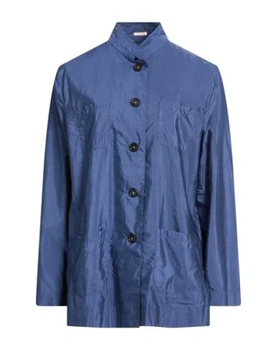 Massimo Alba Woman Shirt Slate Blue Size L Cotton, Silk In Blue