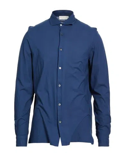 Filippo De Laurentiis Man Shirt Navy Size 42 Cotton In Blue