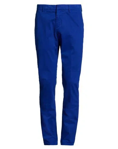Dondup Man Pants Bright Blue Size 31 Cotton, Elastane In Blue