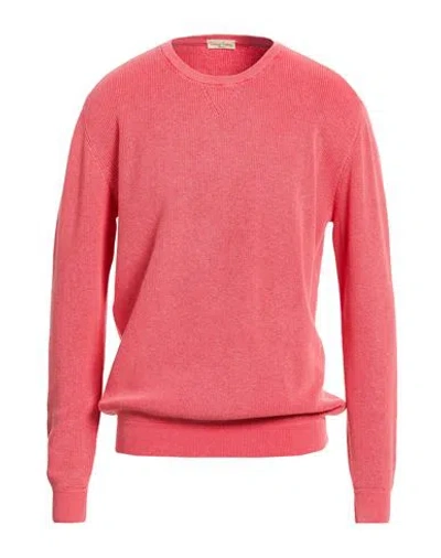 Cashmere Company Man Sweater Coral Size 44 Cotton In Pink